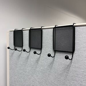 Black Mesh Cubicle Wall Hooks